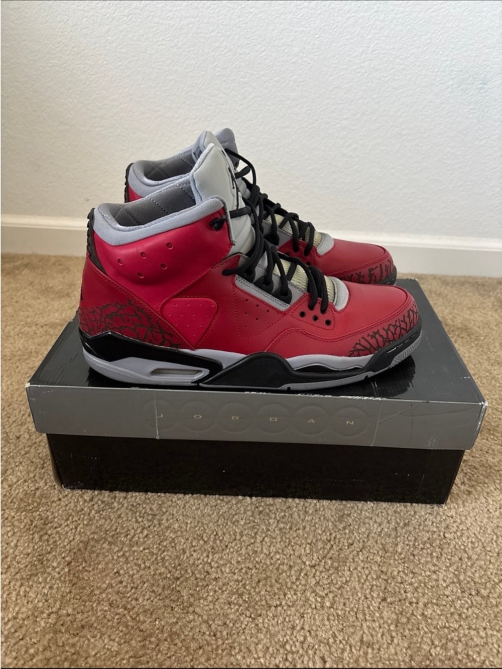 Jordan Rare Air Varsity Red Black Cement Grey Size 13